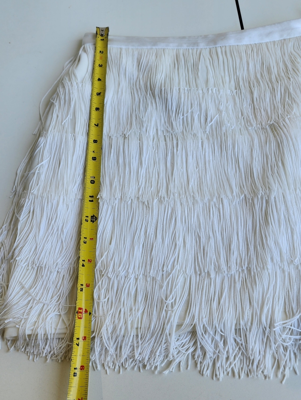 MESHKI Womens Sophia TOP MINI SKIRT SET Cream White Fringe Zip Sz XS - Picture 16 of 16